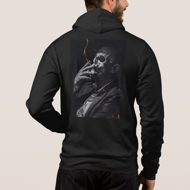 Smoking Skeleton Cigarette Hoodie (Back)