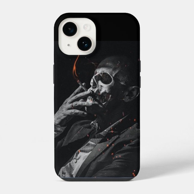 Smoking Skeleton Cigarette iPhone Case (Back)