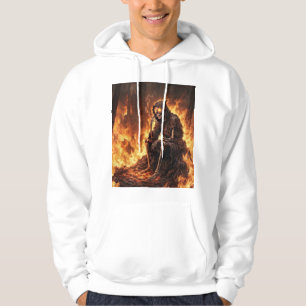 Smoking Skeleton & Gothic Cathedral Dark Fantasy H Hoodie