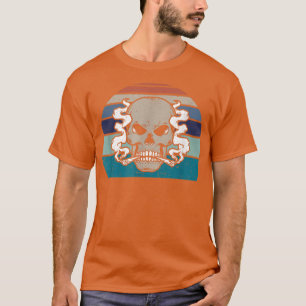 Smoking Skeleton Spooky Scary Smoke Funny Hallowee T-Shirt