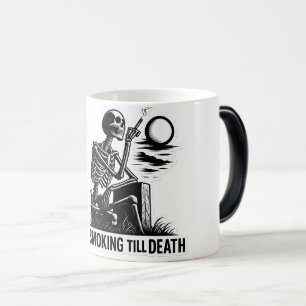 Smoking Skeleton Sticker – Dark Aesthetic Art Magic Mug
