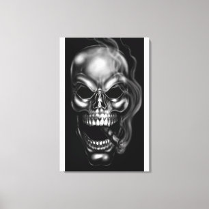 SMOKING SKULL CANVAS PRINT