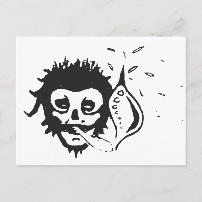 smoking skull postcard (Front)