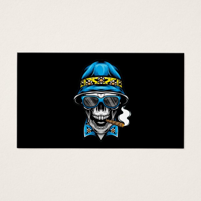 smoking skull wearing bucket hat (Front)