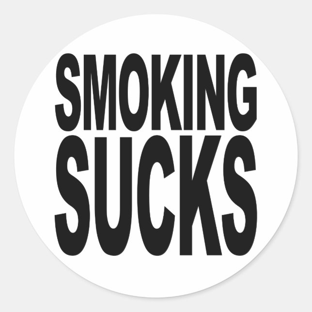 Smoking Sucks Classic Round Sticker (Front)
