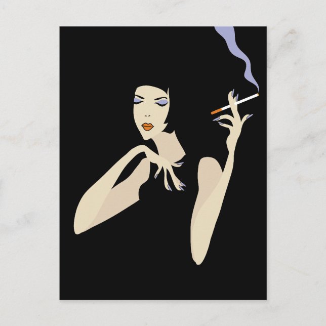 Smoking Woman Postcard (Front)