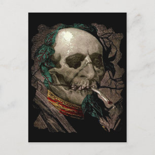 Smoking Zombie Man Stoner Bizarre Vintage Art Postcard