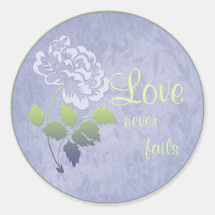 Smoky Blue and Green Floral 1.5" Wedding Sticker