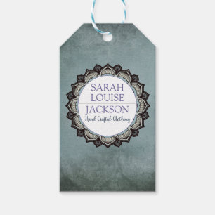 Smoky Blue Monogram Handmade Clothing Tag