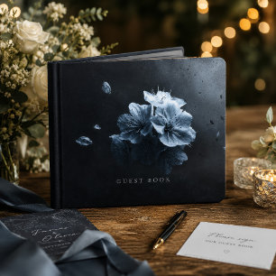 Smoky Charcoal Blue Atmospheric Sakura Tissue Paper
