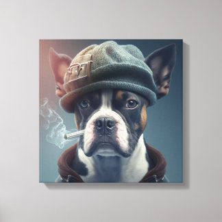 Smoky dog canvas print