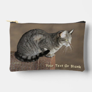 Smoky Gray Tabby Cat Accessory Pouch