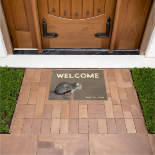 Smoky Grey Tabby Cat Doormat