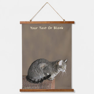 Smoky Grey Tabby Cat Hanging Tapestry