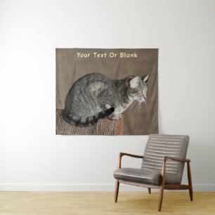 Smoky Grey Tabby Cat Tapestry