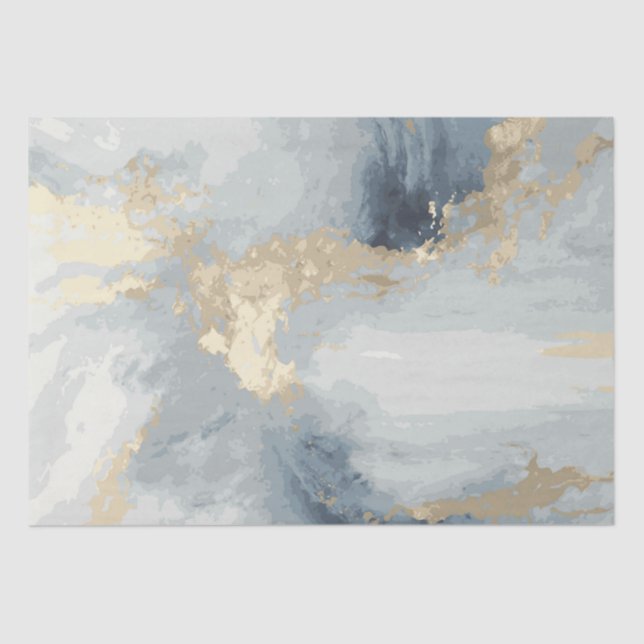 Smoky Grey Watercolour Splash 2 Tissue Paper (Front)