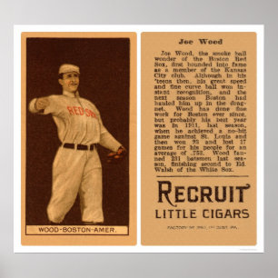Smoky Joe Wood Red Sox Baseball 1912 Poster