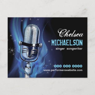 Smoky Microphone Performers Promotional Postcard