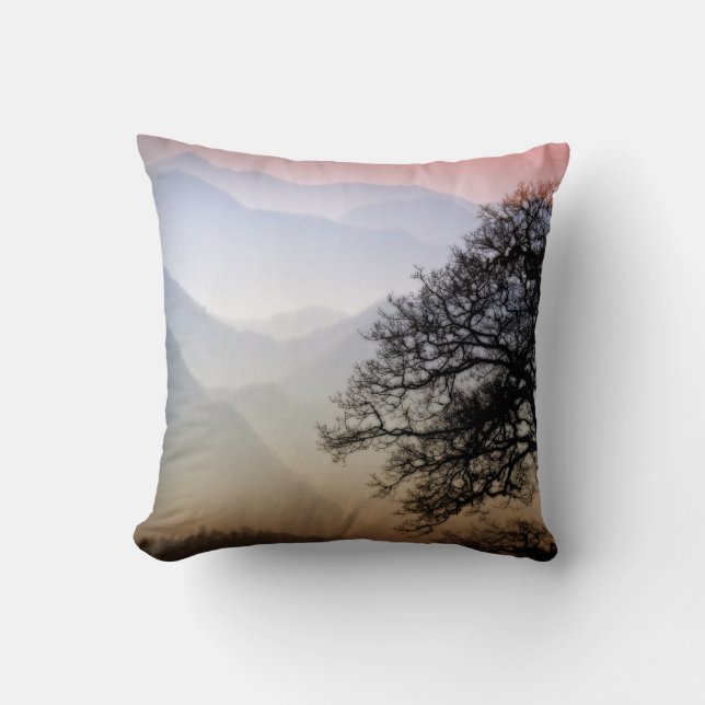 Smoky Mountain Sunset from the Blue Ridge Parkway Cushion (Front)