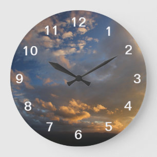 Smoky Mountain Sunset Large Clock