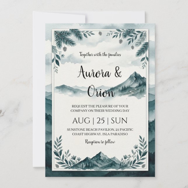 smoky mountain wedding invitations (Front)