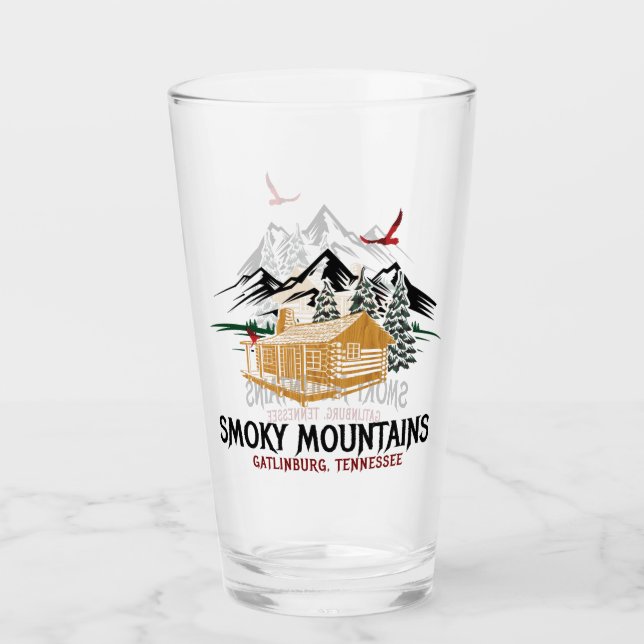 Smoky Mountain Wooden Cabin Glass (Front)