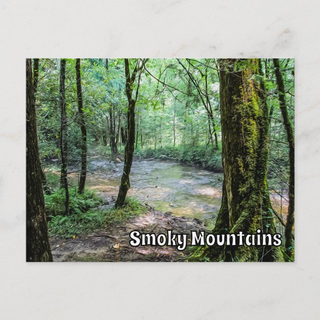 Smoky Mountains Cataract Falls Hiking Trail View  Postcard (Front)
