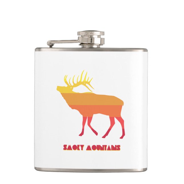 Smoky Mountains Elk Hip Flask (Front)