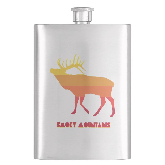 Smoky Mountains Elk Hip Flask (Front)