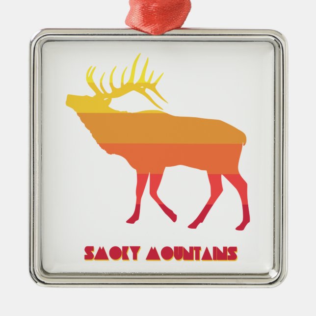 Smoky Mountains Elk Metal Tree Decoration (Front)