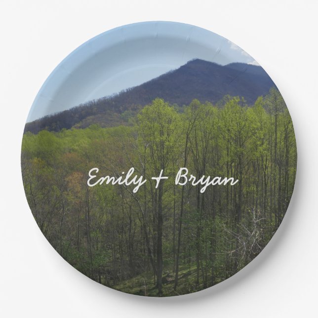 Smoky Mountains in Spring Landscape Paper Plate (Front)