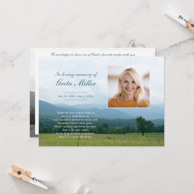 Smoky Mountains Memorial Card (Front/Back In Situ)