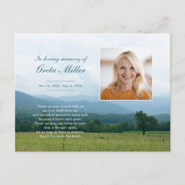 Smoky Mountains Memorial Postcard (Front)