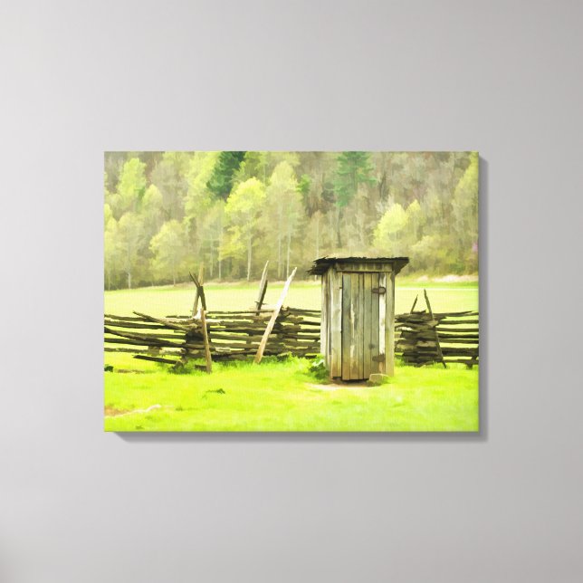 Smoky Mountains Outhouse Canvas Print (Front)