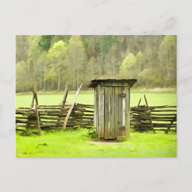 Smoky Mountains Outhouse Travel Photography Postcard (Front)