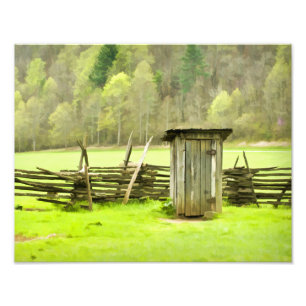 Smoky Mountains Outhouse Travel Phtography Photo Print