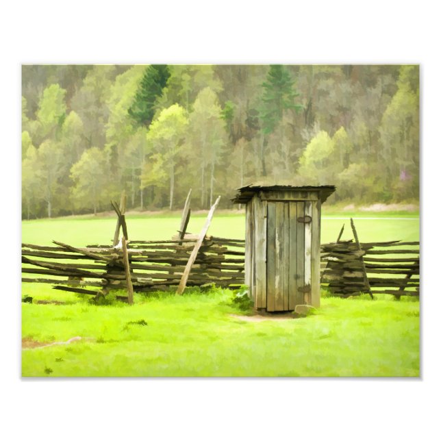 Smoky Mountains Outhouse Travel Phtography Photo Print (Front)