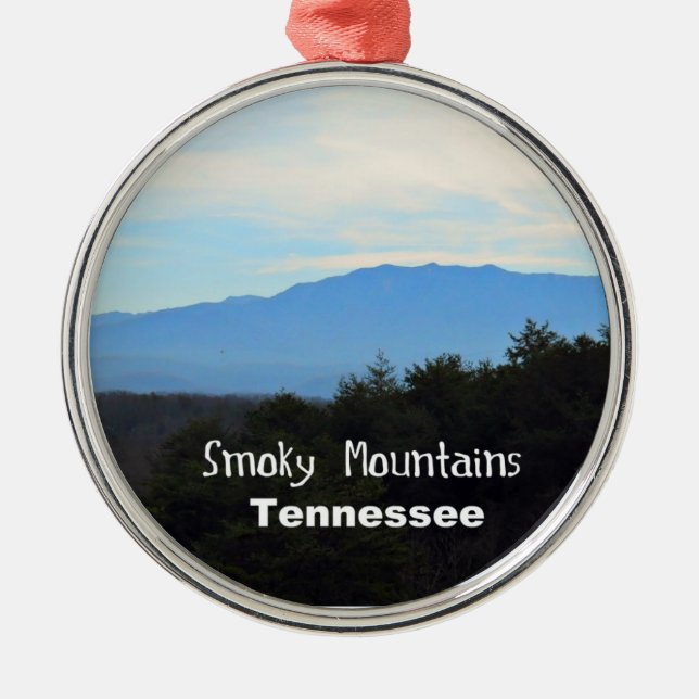 Smoky Mountains, Tennessee Metal Tree Decoration (Front)