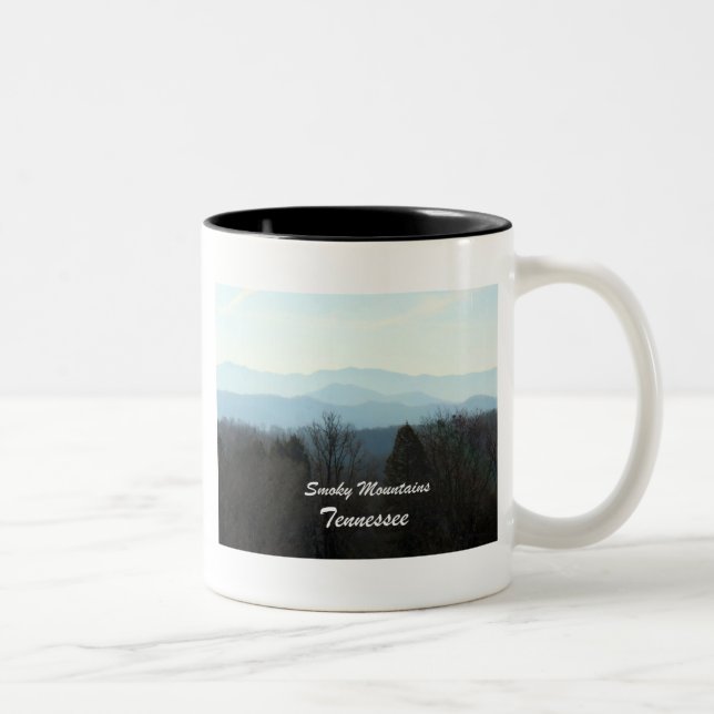 Smoky Mountains, Tennessee Two-Tone Coffee Mug (Right)
