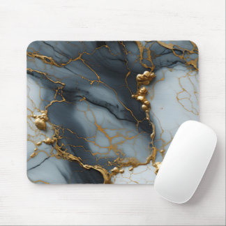 Smoky Onyx Marble with Golden Veins Mouse Mat