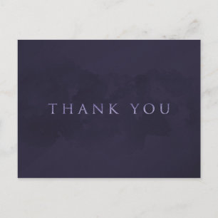 Smoky Plum Grey Chic Glam Modern THANK YOU Postcard
