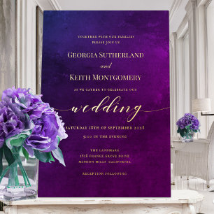 Smoky Purple & Gold Elegant Wedding