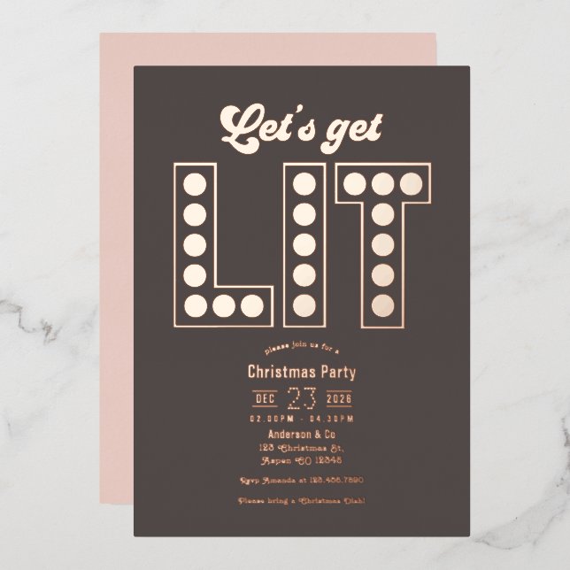 Smoky Quartz Get Lit Retro Christmas Party (Front/Back)