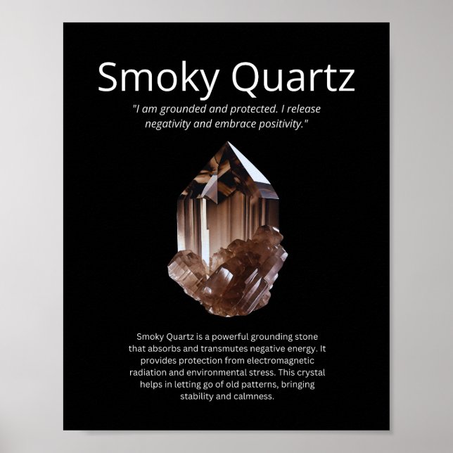 Smoky Quartz Stone Crystal Meaning Poster (Front)