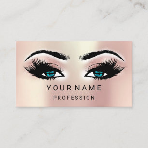 Smoky Rose Makeup Minimal Blue Natural Business Card