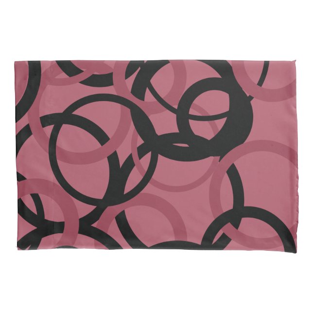 Smoky Topaz and Black Circles  Pillowcase (Front)