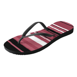 Smoky Topaz and Black Stripes     Flip Flops
