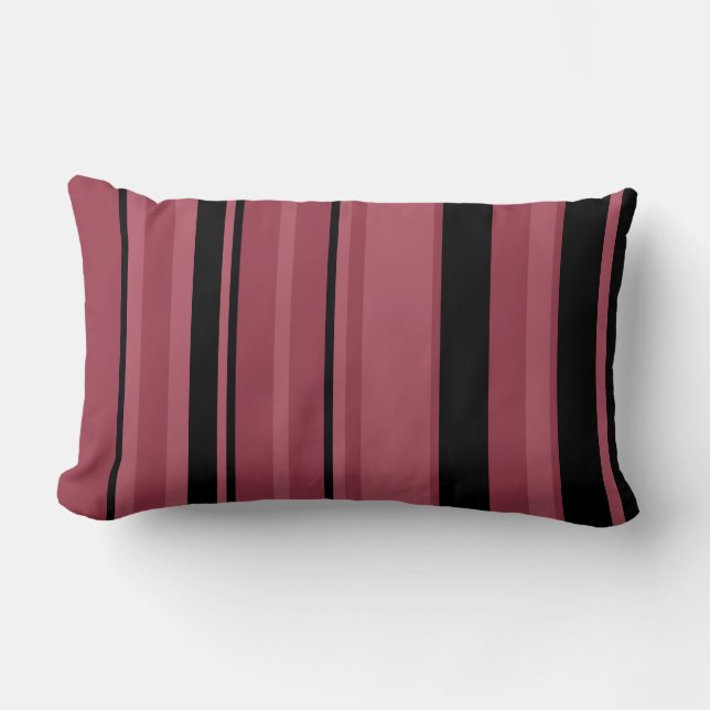 Smoky Topaz and Black Stripes   Lumbar Cushion (Front)