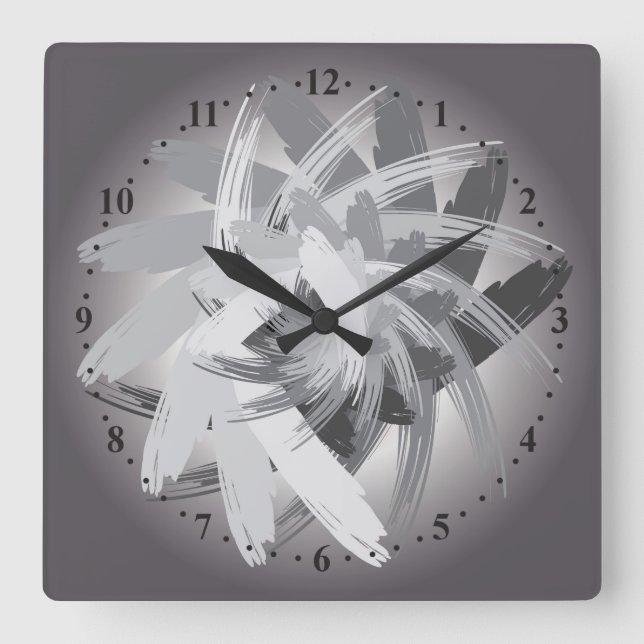 smoky whirlwind square wall clock (Front)