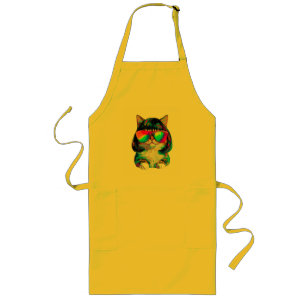 Smol Cute Funny Cat (Painting No. 2) Long Apron